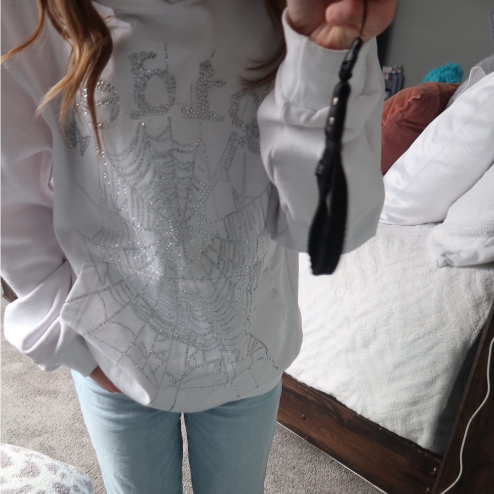 spider rhinestone sweatshirt
